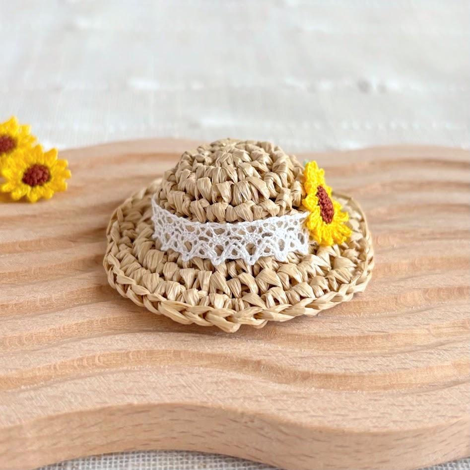 ひまわりの麦わら帽子　ハムスター・小動物・ぬいぐるみ | 3枚目